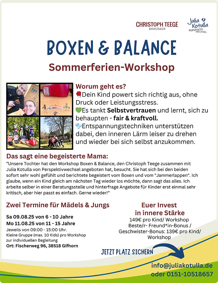 Julia Kotulla PerspektivWechsel · Kinderworkshops · Gifhorn